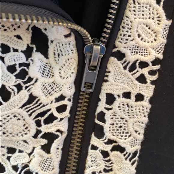 Chaser x Revolve Black/White Lace Moto Jacket NEW - Picture 6 of 8